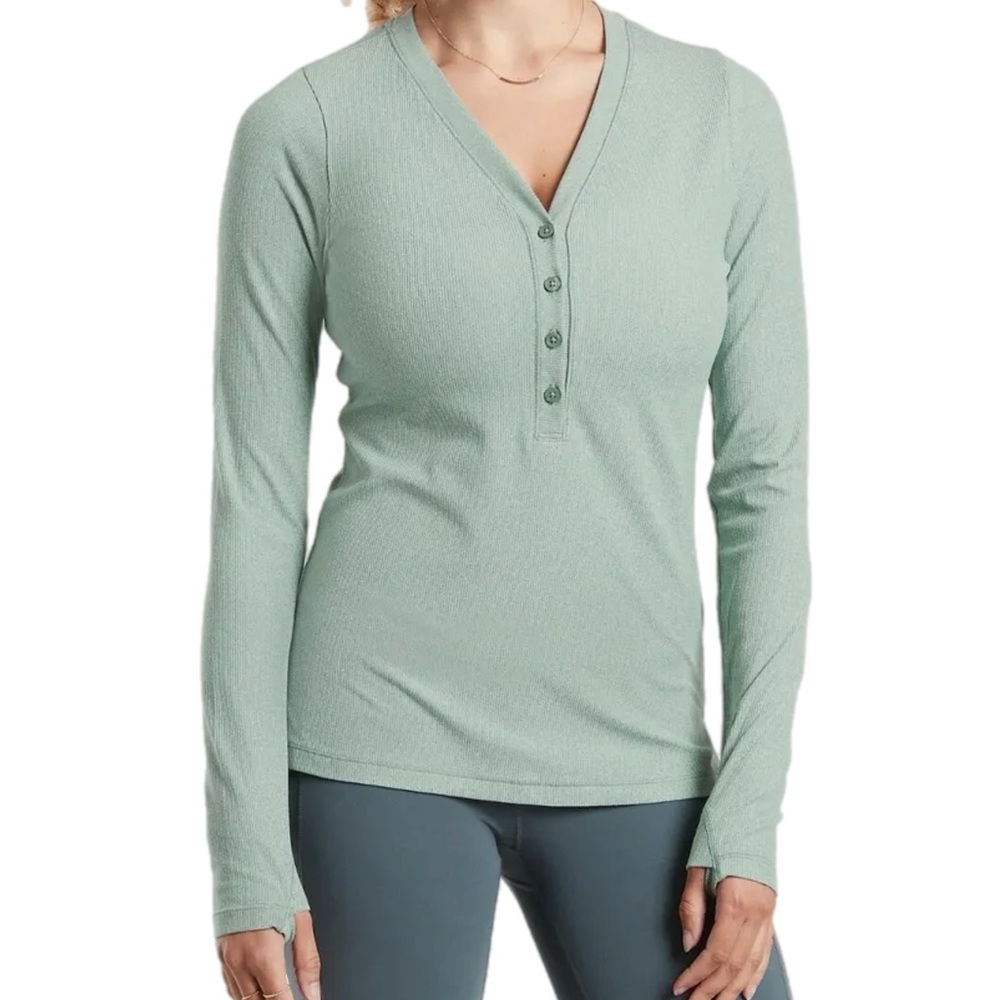 Athleta Uptempo Ribbed Henley Top